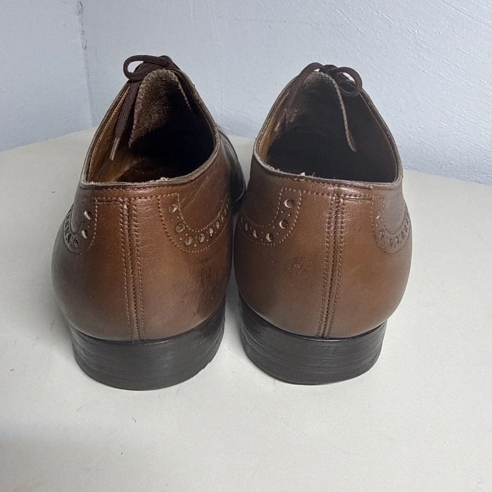 Peal & Co Brooks Brothers Brown Cap Toe Oxford Dress Shoes Mens 9,5 Made England